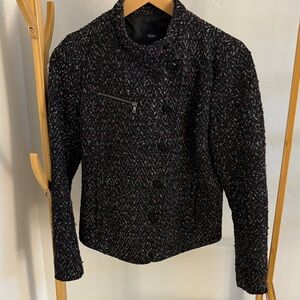 GAP Women's Black and Pink Tweed Blazer, XS